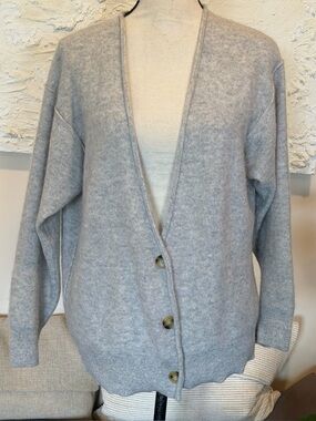 Free People School Boy Cardigan Sweater Womens Gray 100% Cashmere Sz XS